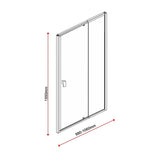 Adjustable Semi Frameless Shower Screen (98~106) x 195cm Australian Safety Glass