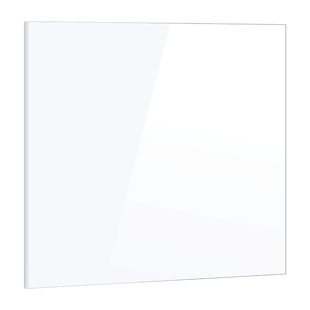 Building Materials: Toughened 90cm x 75cm White Glass Kitchen Splashback