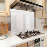 Building Materials: Toughened 90cm x 75cm White Glass Kitchen Splashback