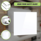 Building Materials: Toughened 90cm x 75cm White Glass Kitchen Splashback