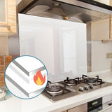 Building Materials: Toughened 90cm x 75cm White Glass Kitchen Splashback