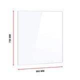 Building Materials: Toughened 90cm x 75cm White Glass Kitchen Splashback