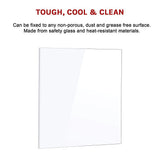 Building Materials: Toughened 90cm x 75cm White Glass Kitchen Splashback
