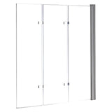3 Fold Chrome Folding Bath Shower Screen Door Panel 1300mm x 1400mm