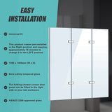 3 Fold Chrome Folding Bath Shower Screen Door Panel 1300mm x 1400mm