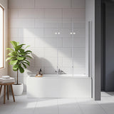 3 Fold Chrome Folding Bath Shower Screen Door Panel 1300mm x 1400mm