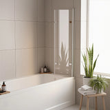 3 Fold Chrome Folding Bath Shower Screen Door Panel 1300mm x 1400mm