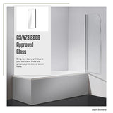 180 Degree Pivot Door 6mm Safety Glass Bath Shower Screen 800x1400mm By Della Francesca