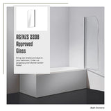 180 Degree Pivot Door 6mm Safety Glass Bath Shower Screen 900x1400mm By Della Francesca