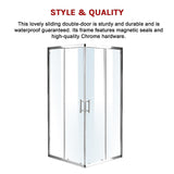 800 x 800mm Sliding Door Nano Safety Glass Shower Screen By Della Francesca