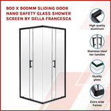 900 x 900mm Sliding Door Nano Safety Glass Shower Screen By Della Francesca