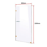 800 x 2000mm Frameless 10mm Safety Glass Shower Screen