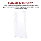 900 x 2000mm Frameless 10mm Safety Glass Shower Screen