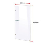 800 x 2100mm Frameless 10mm Safety Glass Shower Screen
