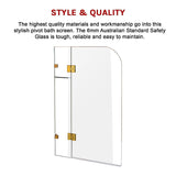 1200 x 1450mm Frameless Bath Panel 10mm Glass Shower Screen By Della Francesca