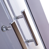 90 x 90cm Rounded Sliding 6mm Curved Shower Screen with Base in Chrome