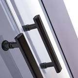 90 x 90cm Rounded Sliding 6mm Curved Shower Screen with Base in Black