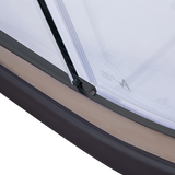 90 x 90cm Rounded Sliding 6mm Curved Shower Screen with Base in Black