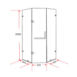 Shower Heads & Screens: 1000 x 1000mm Frameless 10mm Glass Shower Screen By Della Francesca