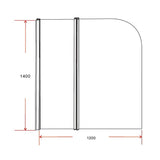 180 Degree Pivot Door 6mm Safety Glass Bath Shower Screen 1200x1400mm By Della Francesca