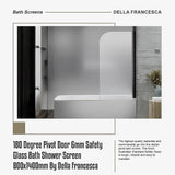 180 Degree Pivot Door 6mm Safety Glass Bath Shower Screen 800x1400mm By Della Francesca