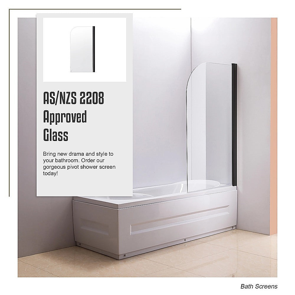 Shower Heads & Screens: 180 Degree Pivot Door 6mm Safety Glass Bath Shower Screen 800x1400mm By Della Francesca