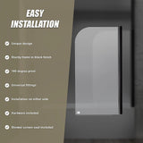 180 Degree Pivot Door 6mm Safety Glass Bath Shower Screen 800x1400mm By Della Francesca