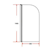 180 Degree Pivot Door 6mm Safety Glass Bath Shower Screen 900x1400mm By Della Francesca