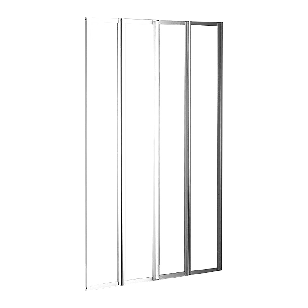 Shower Heads & Screens: 4 Fold Chrome Folding Bath Shower Screen Door Panel 1000 x 1400mm