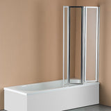 Shower Heads & Screens: 4 Fold Chrome Folding Bath Shower Screen Door Panel 1000 x 1400mm