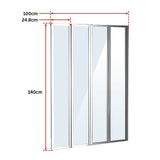 Shower Heads & Screens: 4 Fold Chrome Folding Bath Shower Screen Door Panel 1000 x 1400mm