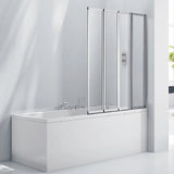 Shower Heads & Screens: 4 Fold Chrome Folding Bath Shower Screen Door Panel 1000 x 1400mm