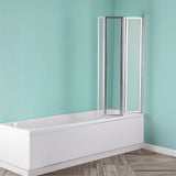 Shower Heads & Screens: 4 Fold Chrome Folding Bath Shower Screen Door Panel 1000 x 1400mm