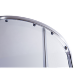 90 x 90cm Chrome Rounded Sliding 6mm Curved Shower Screen with Black Base