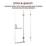 110 x 200cm Wall to Wall Frameless Shower Screen 10mm Glass By Della Francesca