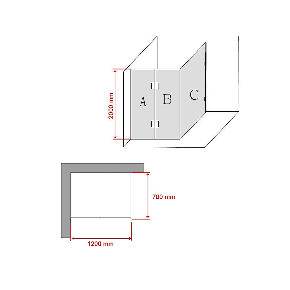 Shower Heads & Screens: 1200 x 700mm Frameless 10mm Glass Shower Screen By Della Francesca