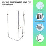 Shower Heads & Screens: 1000 x 700mm Frameless 10mm Glass Shower Screen By Della Francesca