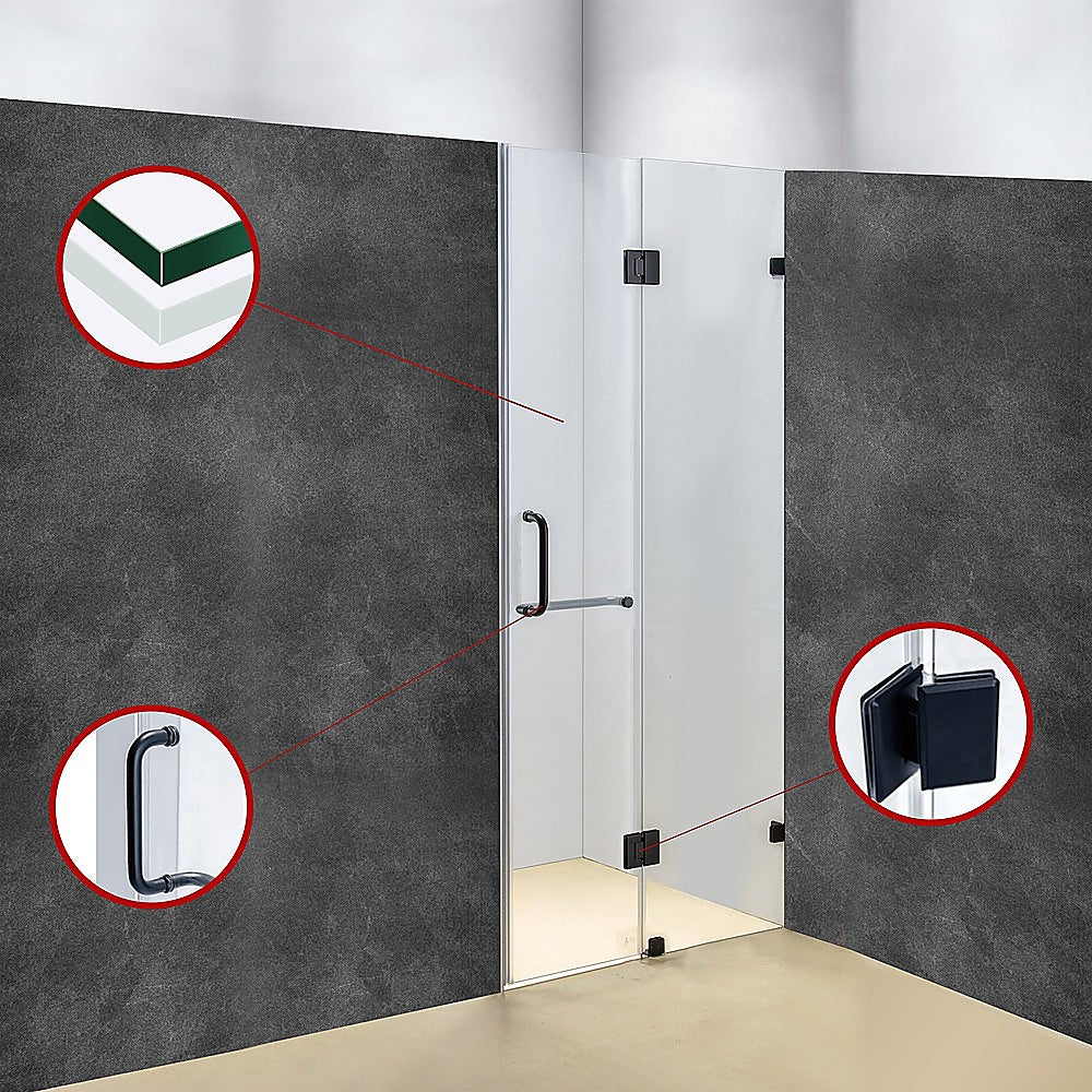 Shower Heads & Screens: 120 x 200cm Wall to Wall Frameless Shower Screen 10mm Glass By Della Francesca
