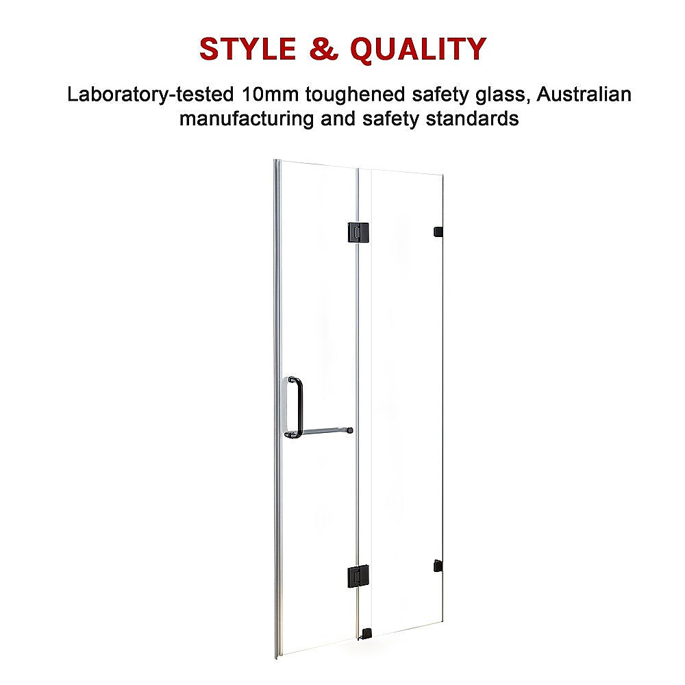 Shower Heads & Screens: 120 x 200cm Wall to Wall Frameless Shower Screen 10mm Glass By Della Francesca