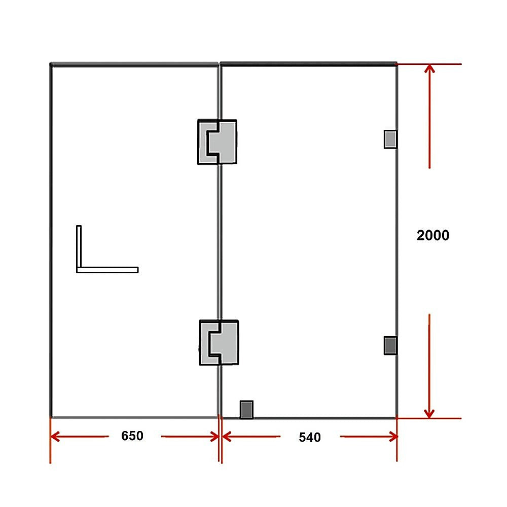 Shower Heads & Screens: 120 x 200cm Wall to Wall Frameless Shower Screen 10mm Glass By Della Francesca