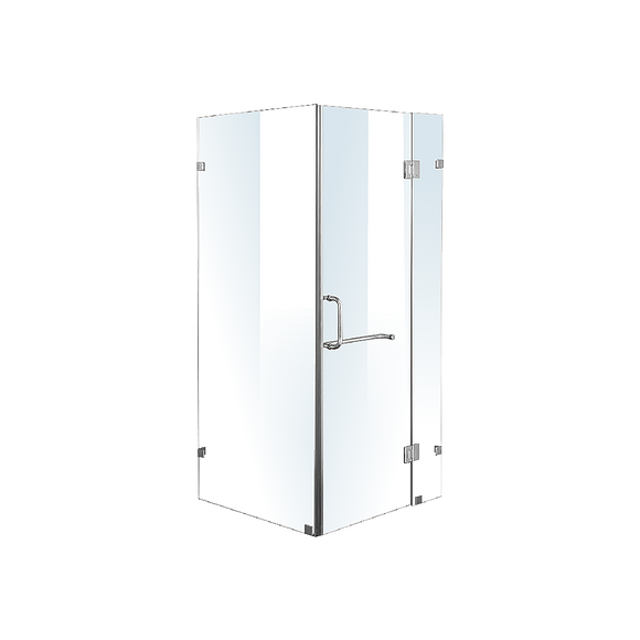 1100 x 800mm Frameless 10mm Glass Shower Screen By Della Francesca