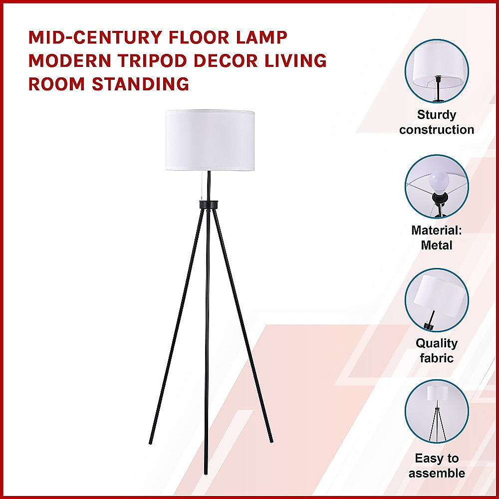 Floor Lamps: Mid-Century Floor Lamp Modern Tripod Decor Living Room Standing