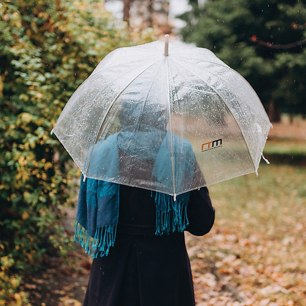 Canopies & Gazebos: 5x Clear Transparent Rain Walking Umbrella Parasol PVC Dome Wedding Party Favour