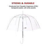 Canopies & Gazebos: 5x Clear Transparent Rain Walking Umbrella Parasol PVC Dome Wedding Party Favour