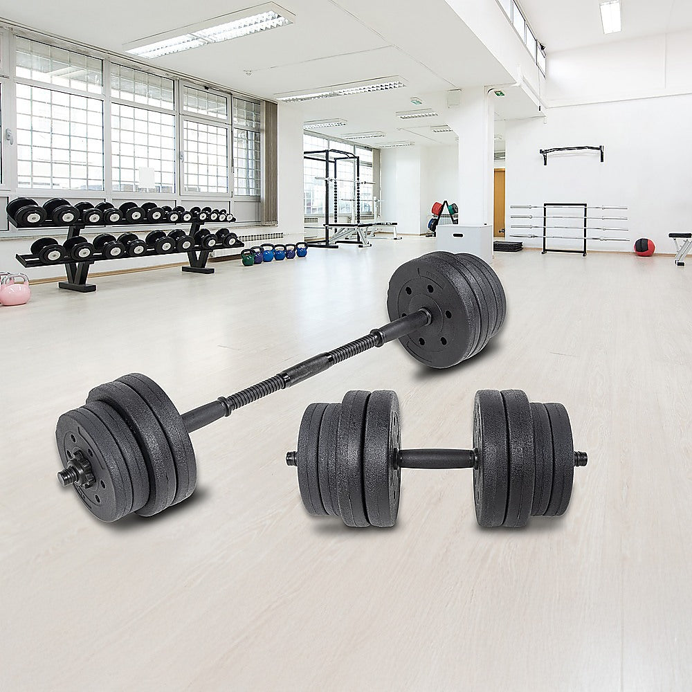 Weightlifting Machines & Racks: 20kg Dumbbell Set Home Gym Fitness Exercise Weights Bar Plate