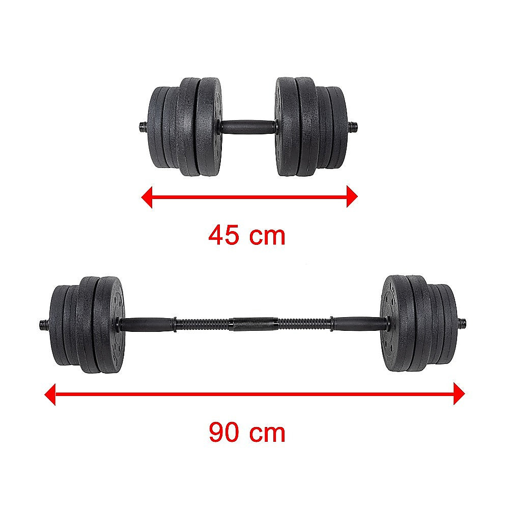 Weightlifting Machines & Racks: 20kg Dumbbell Set Home Gym Fitness Exercise Weights Bar Plate