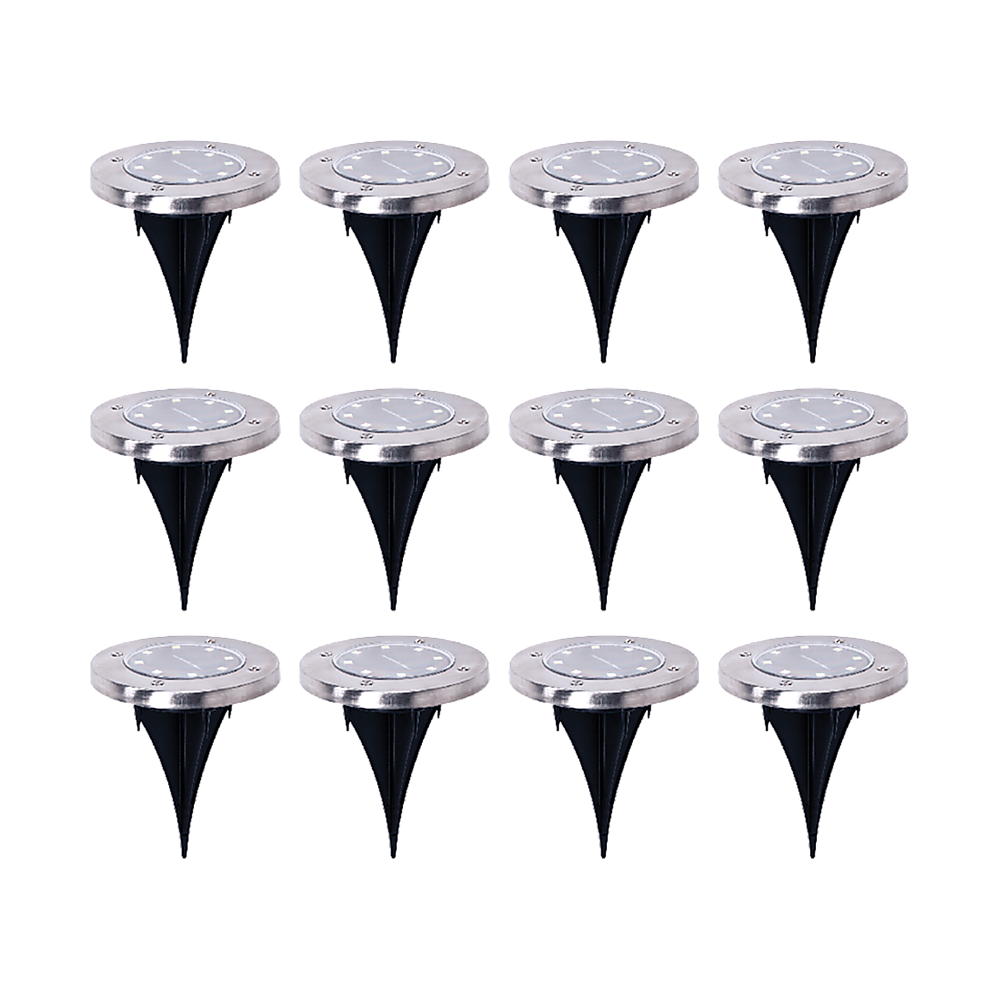 Gardening Accessories: 12x Solar Powered LED Buried Inground Recessed Light Garden Outdoor Deck Path