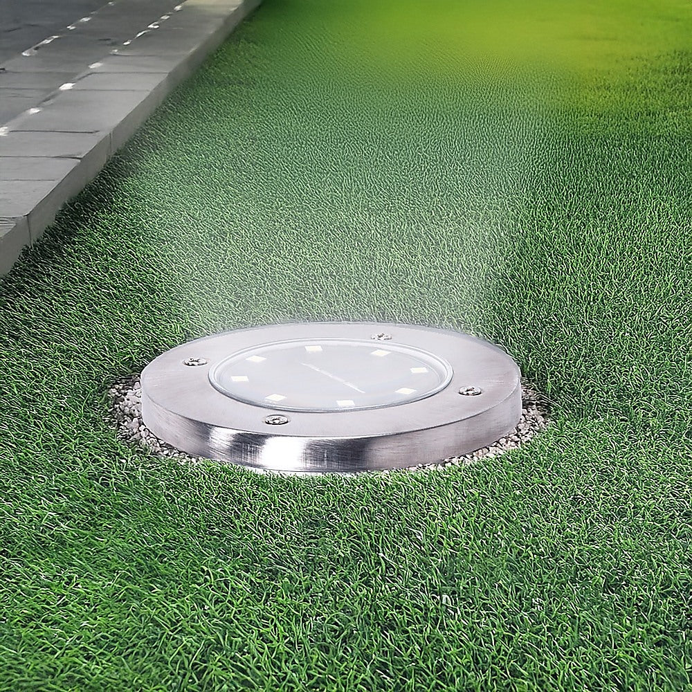 Gardening Accessories: 12x Solar Powered LED Buried Inground Recessed Light Garden Outdoor Deck Path