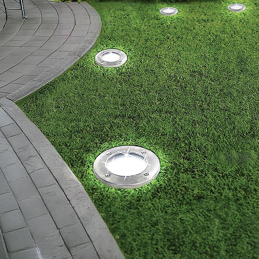 Gardening Accessories: 12x Solar Powered LED Buried Inground Recessed Light Garden Outdoor Deck Path