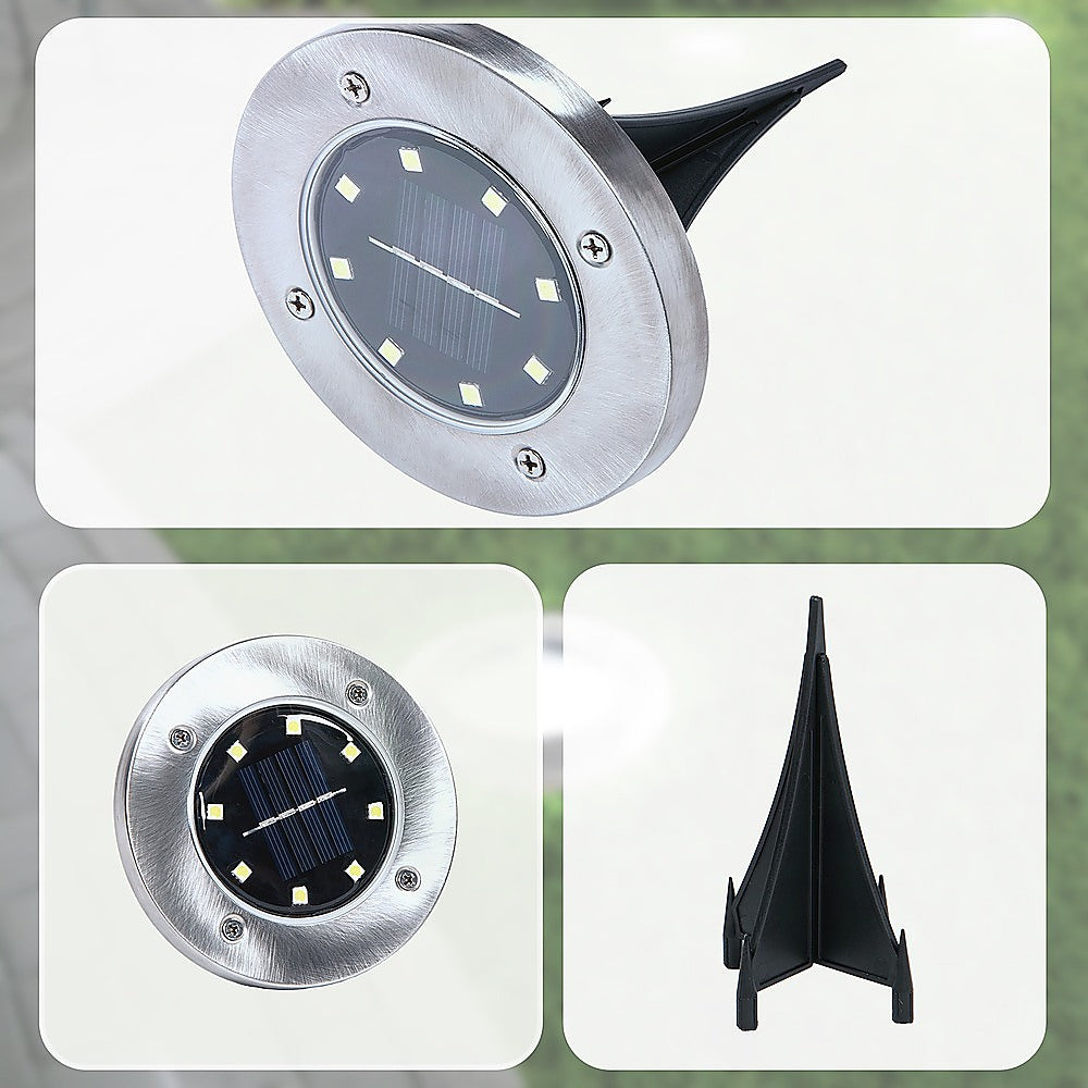 Gardening Accessories: 12x Solar Powered LED Buried Inground Recessed Light Garden Outdoor Deck Path